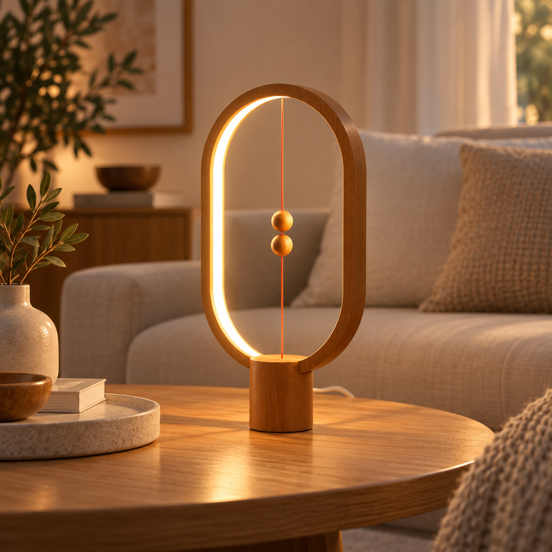 Heng Balance Lamp Magnetic Floating LED Desk Light Wood