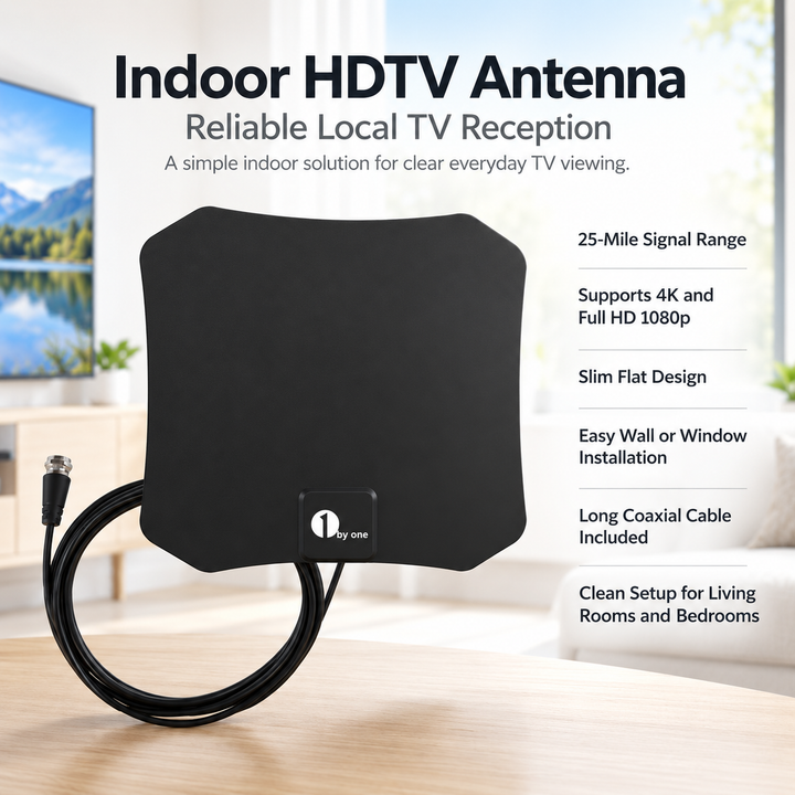 Indoor HDTV Antenna 4K Free Channels Digital TV Aerial