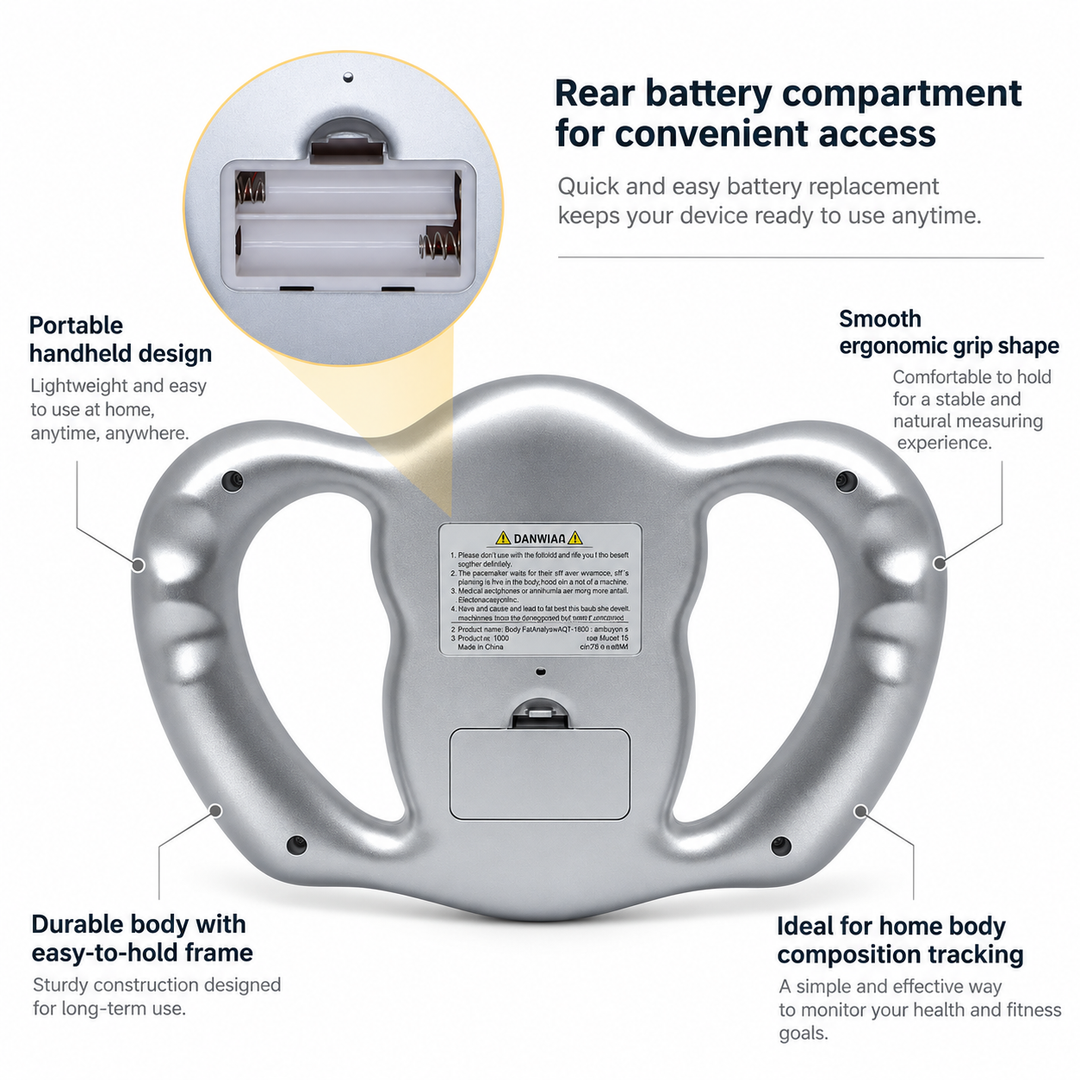 Body Fat Analyser Handheld BMI Monitor with LCD Display