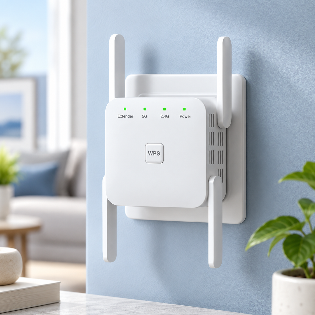 WiFi Extender Booster Dual Band 1200Mbps Home Signal Repeater