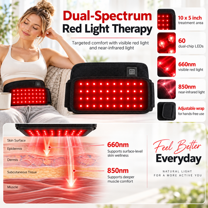 Red Light Therapy Belt 60 LED Infrared Pad for Pain Relief