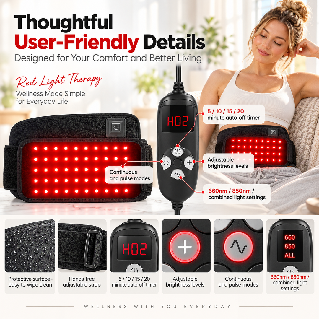 Red Light Therapy Belt 60 LED Infrared Pad for Pain Relief