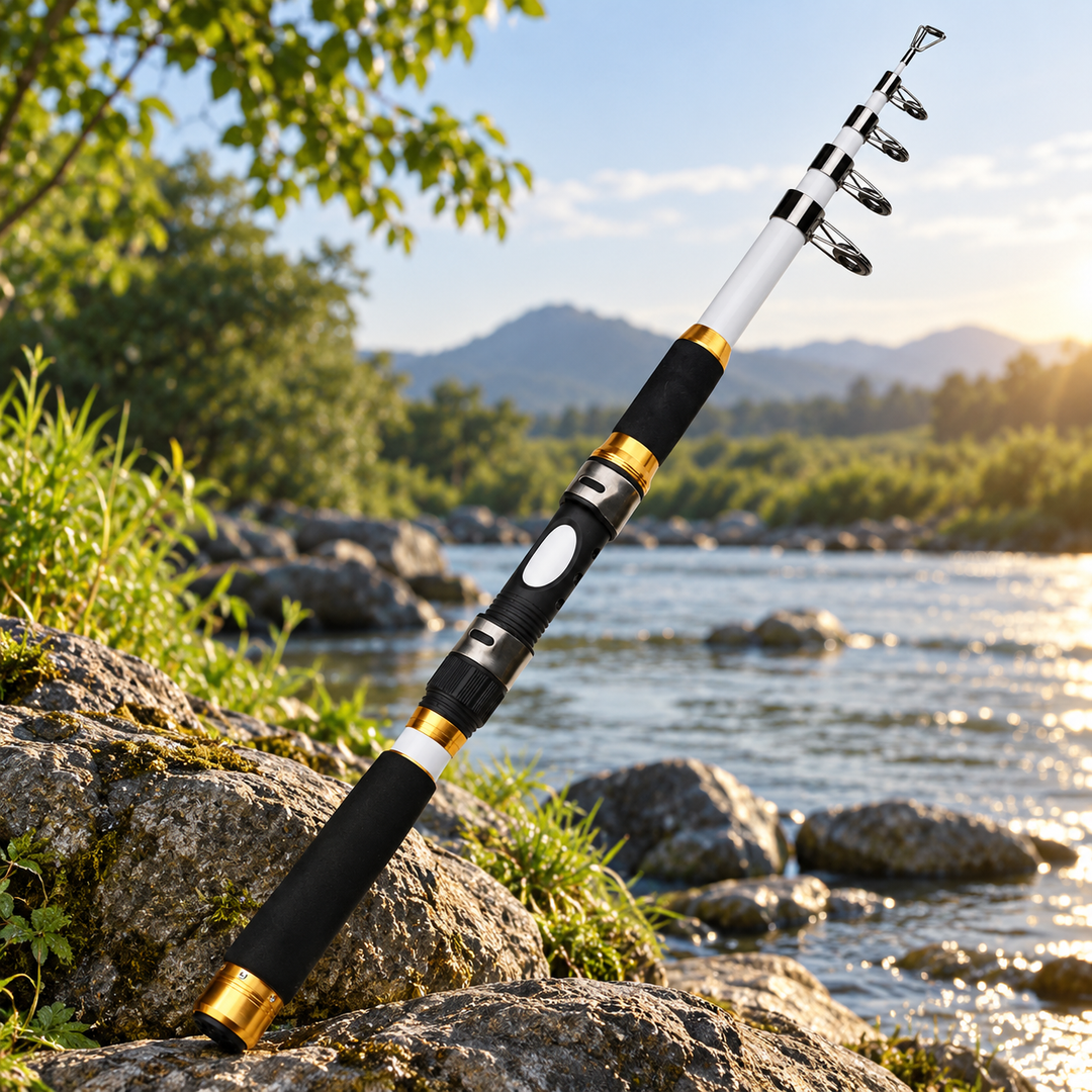 Carbon Fibre Telescopic Fishing Rod Portable Travel Rod