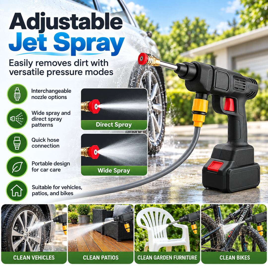 Cordless Portable Pressure Washer Spray Gun for Car and Garden