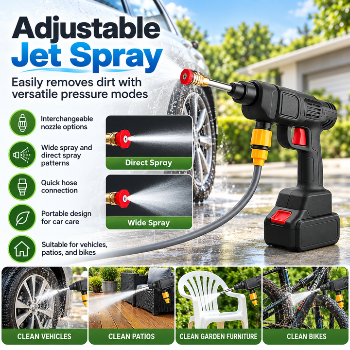 Cordless Portable Pressure Washer Spray Gun for Car and Garden