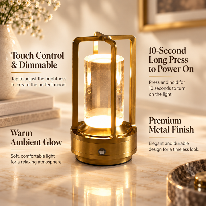 Cordless LED Table Lamp Rechargeable Dimmable Nordic Night Light