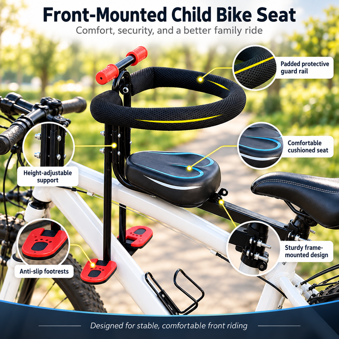 Kids Child Bike Seat Attachment for Adult Bikes with Harness
