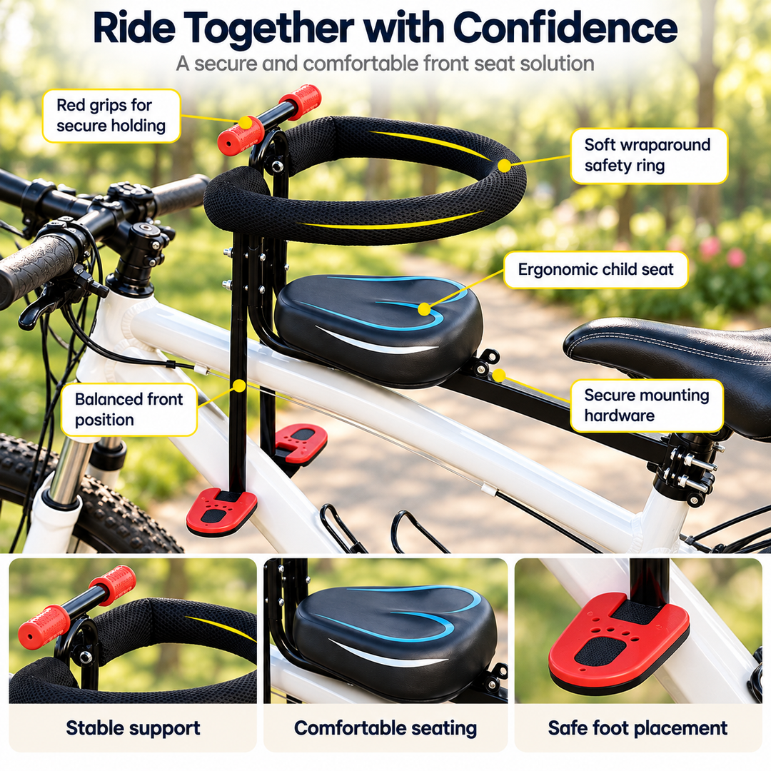 Kids Child Bike Seat Attachment for Adult Bikes with Harness