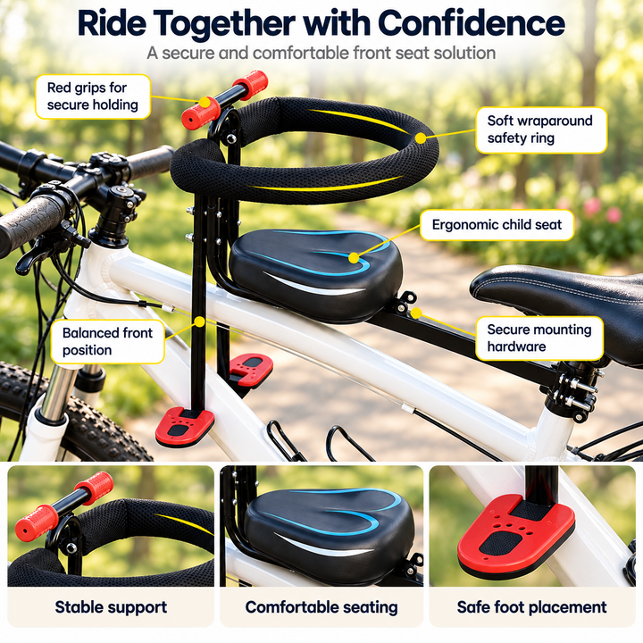 Kids Child Bike Seat Attachment for Adult Bikes with Harness