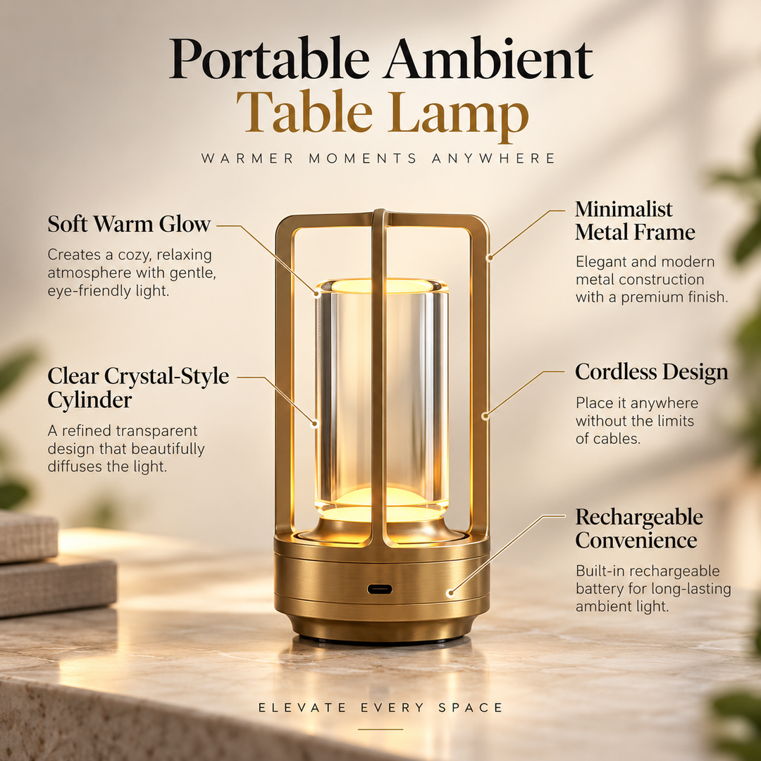 Cordless Nordic Table Lamp Rechargeable LED Touch Bedside Light