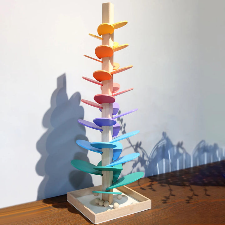 Wooden Rainbow Stacking Tower Toy Educational Building Blocks Set