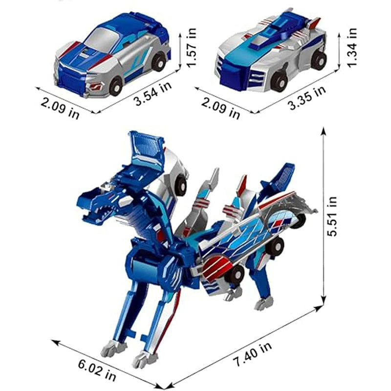 Magnetic Transformer Dinosaur Car Toy Set 2-in-1 for Kids