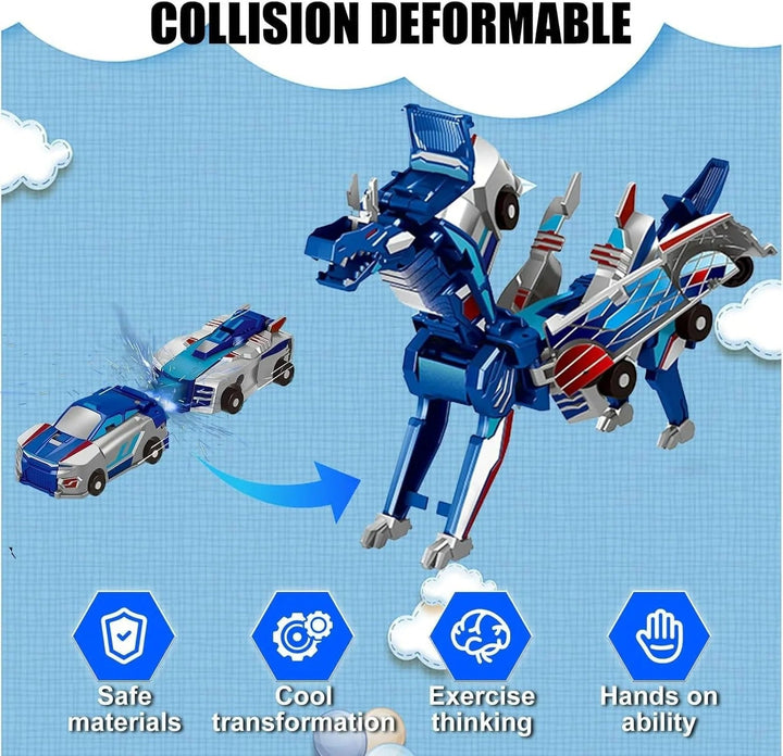 Magnetic Transformer Dinosaur Car Toy Set 2-in-1 for Kids