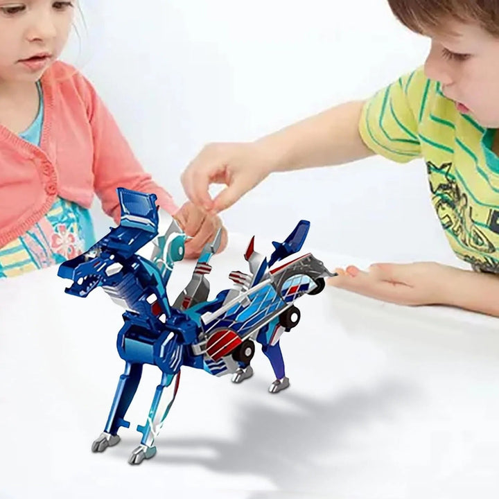 Magnetic Transformer Dinosaur Car Toy Set 2-in-1 for Kids