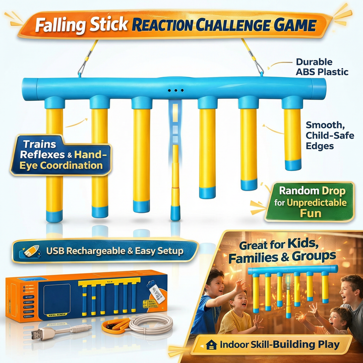 Kids Reaction Trainer Falling Stick Game Adjustable Speed Toy
