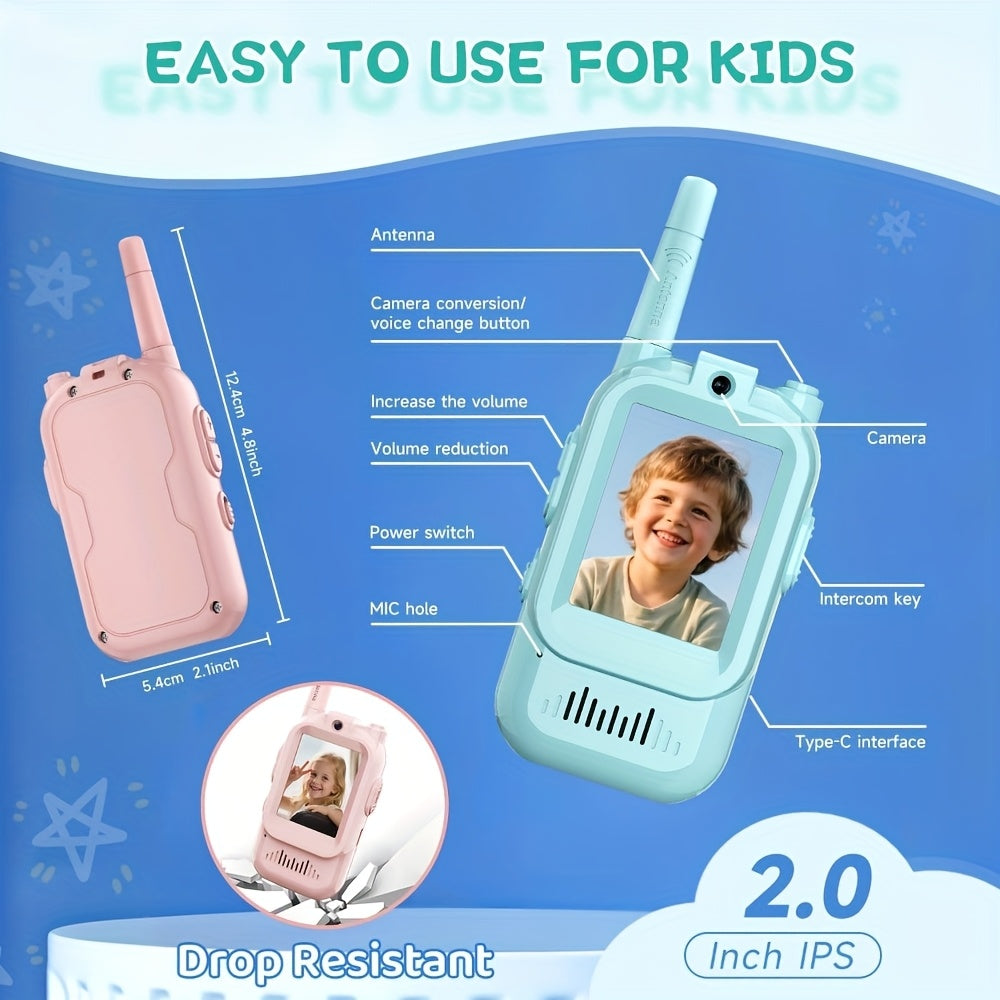 Kids Two-Way Walkie Talkies Video Chat Communication Set