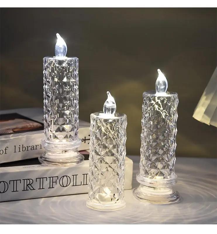 LED Pillar Candles Set of 4 Battery Operated Flameless Lights