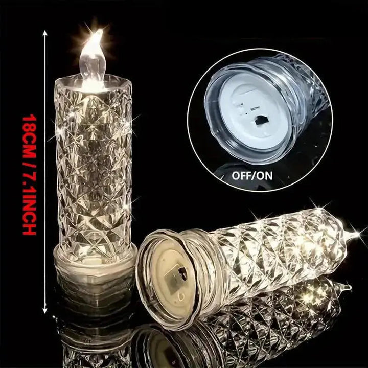 LED Pillar Candles Set of 4 Battery Operated Flameless Lights