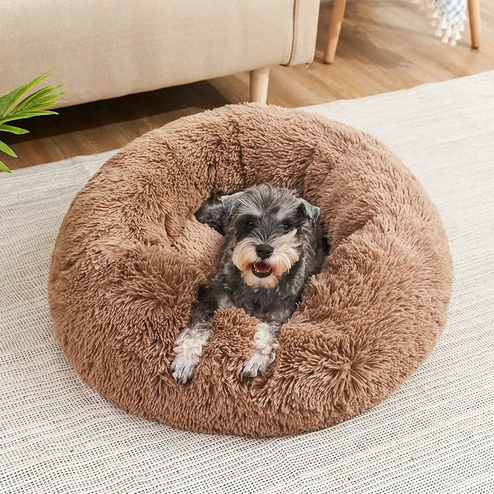 Circular Dog Bed with Removable Cover Calming Pet Bed