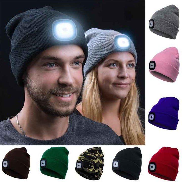 Rechargeable LED Lighted Beanie Hat