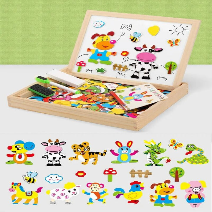 Magnetic Wooden Puzzle Toy 100 Piece Educational Children Puzzle
