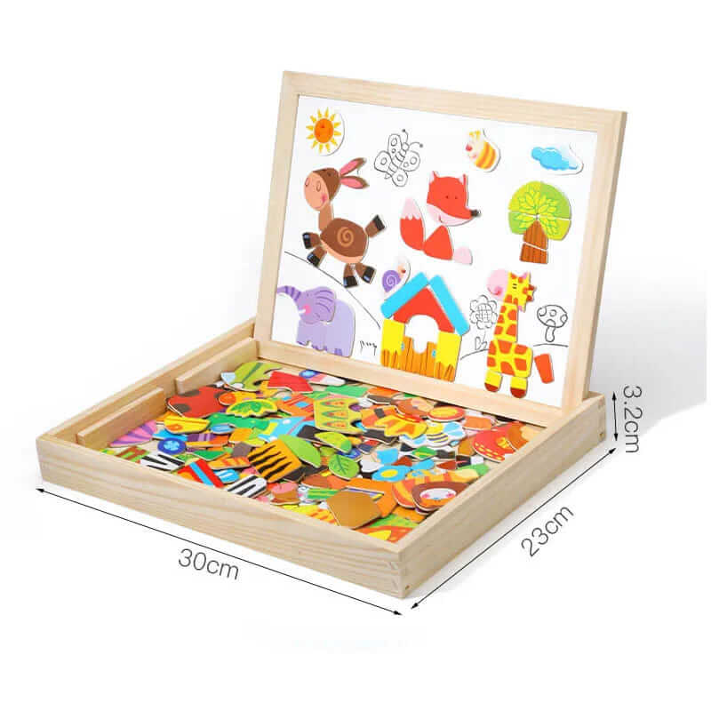 Magnetic Wooden Puzzle Toy 100 Piece Educational Children Puzzle