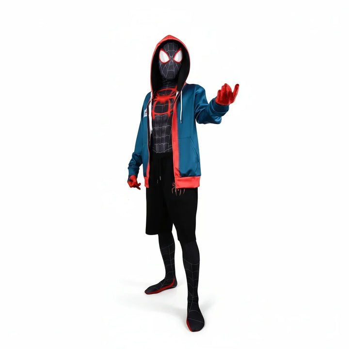 Miles Morales Costume Spider Verse Hoodie Bodysuit Kids Halloween