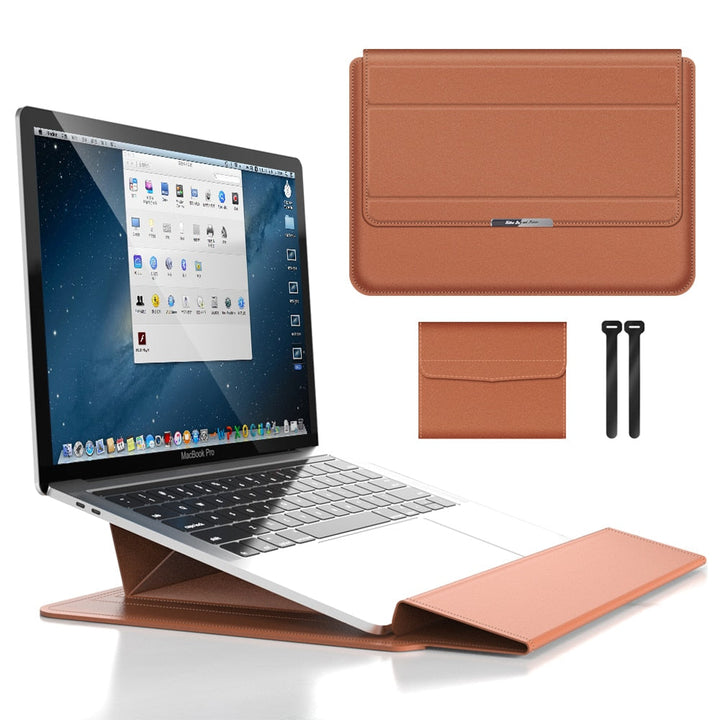 Laptop Sleeve Case with Stand and Accessory Storage Pouch Waterproof