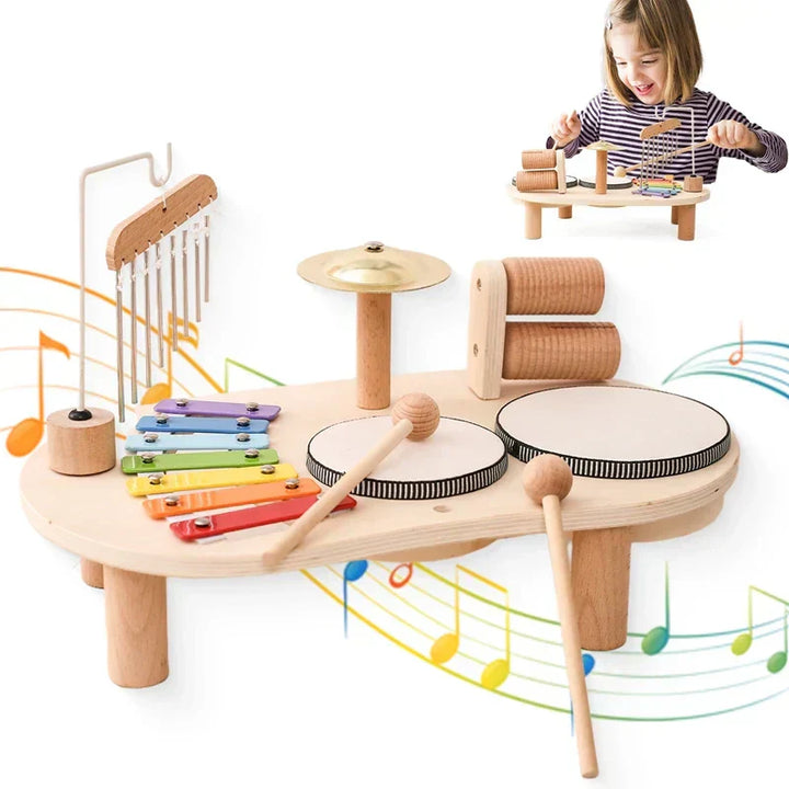 Montessori Music Activity Table with Sound and Rhythm Instruments Toy