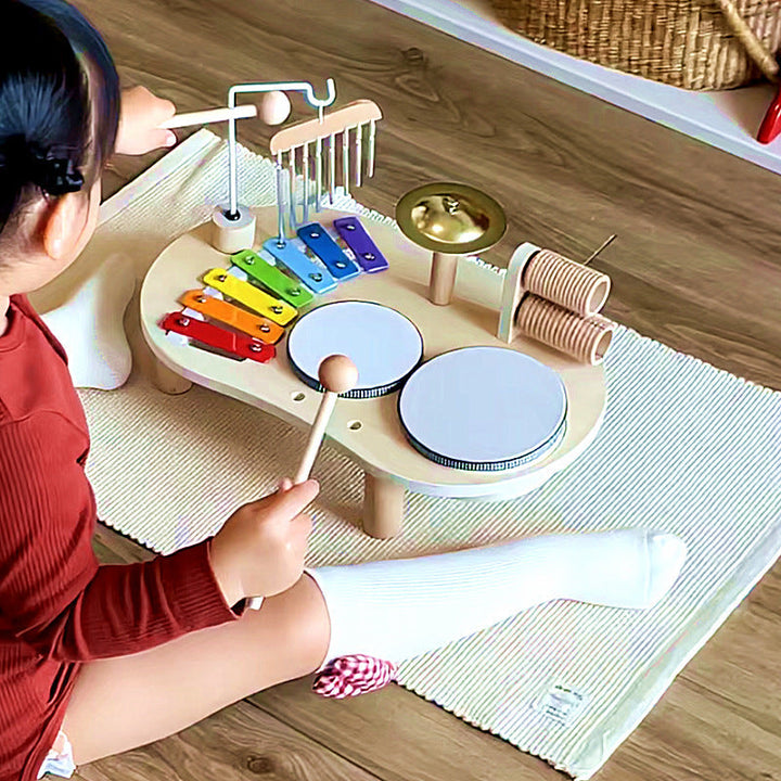 Montessori Music Activity Table with Sound and Rhythm Instruments Toy