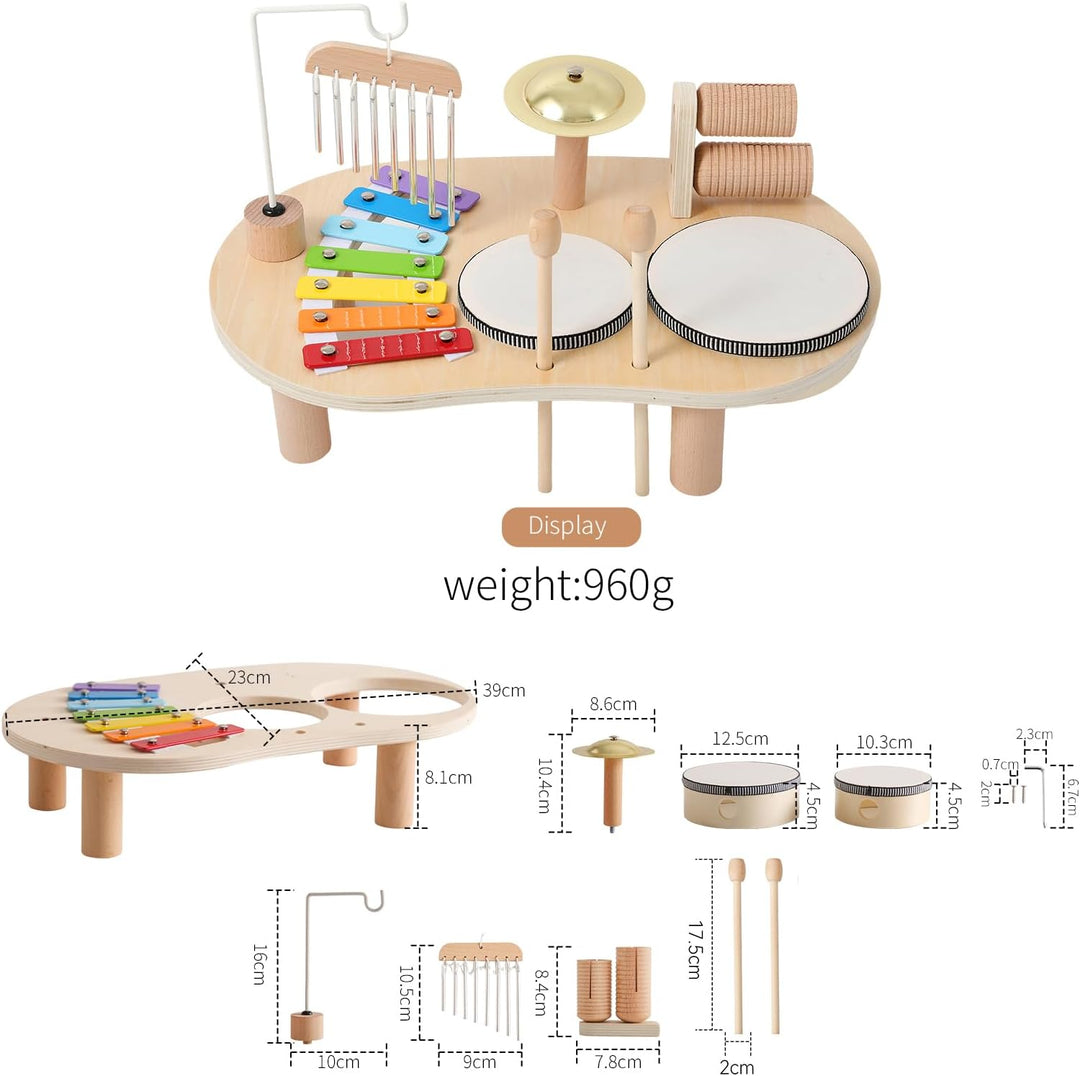 Montessori Music Activity Table with Sound and Rhythm Instruments Toy