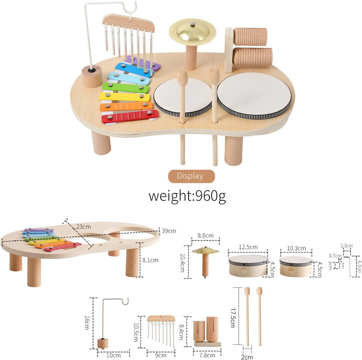 Montessori Music Activity Table with Sound and Rhythm Instruments Toy