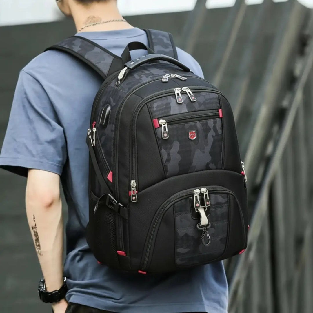 Laptop Backpack Waterproof USB Charging Port Multifunctional Design