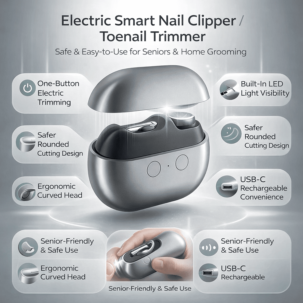 Electric Toenail Trimmer with LED Light Nail Clipper
