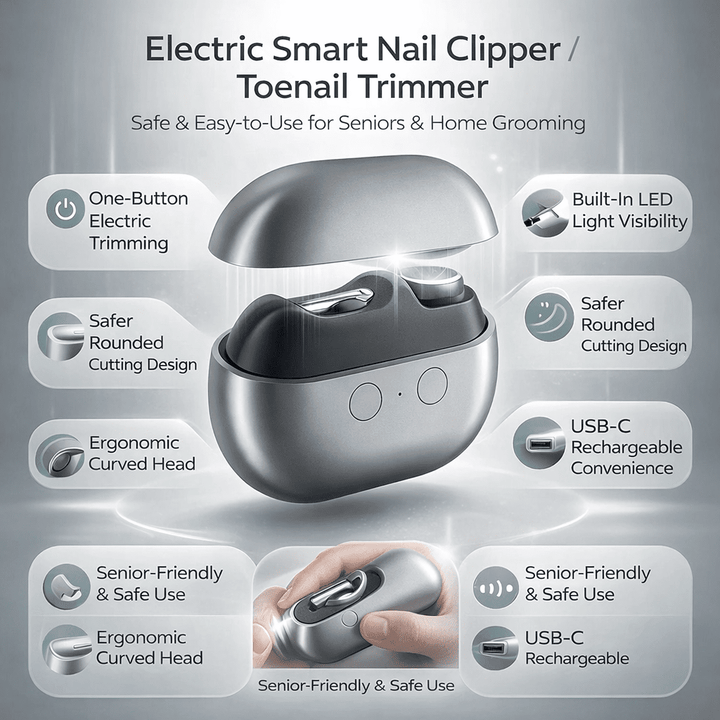 Electric Toenail Trimmer with LED Light Nail Clipper