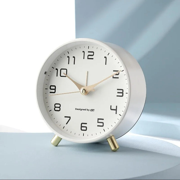 Square Analog Quartz Silent Table Clock Scandinavian Design