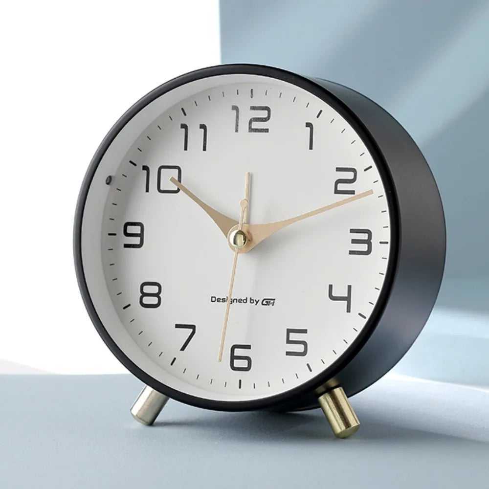 Square Analog Quartz Silent Table Clock Scandinavian Design