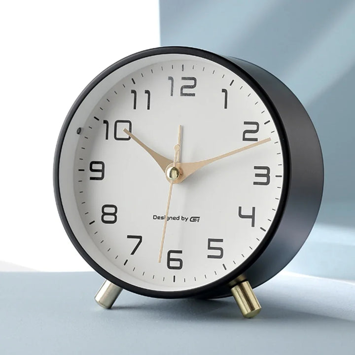 Square Analog Quartz Silent Table Clock Scandinavian Design