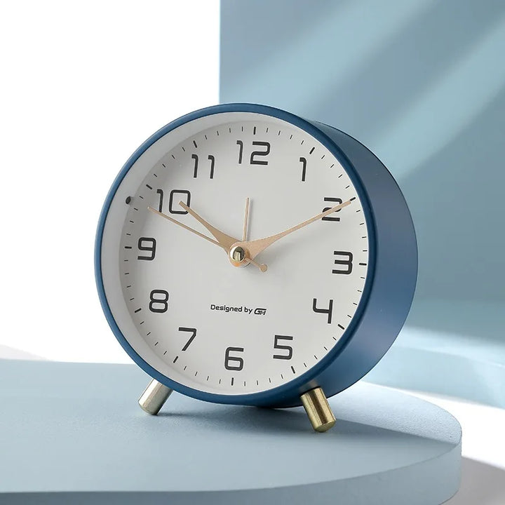 Square Analog Quartz Silent Table Clock Scandinavian Design