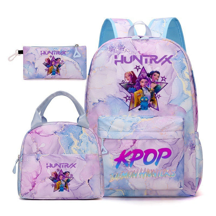 KPop Demon Hunters 3-Piece School Backpack Set with Lunch Bag and Pencil Case