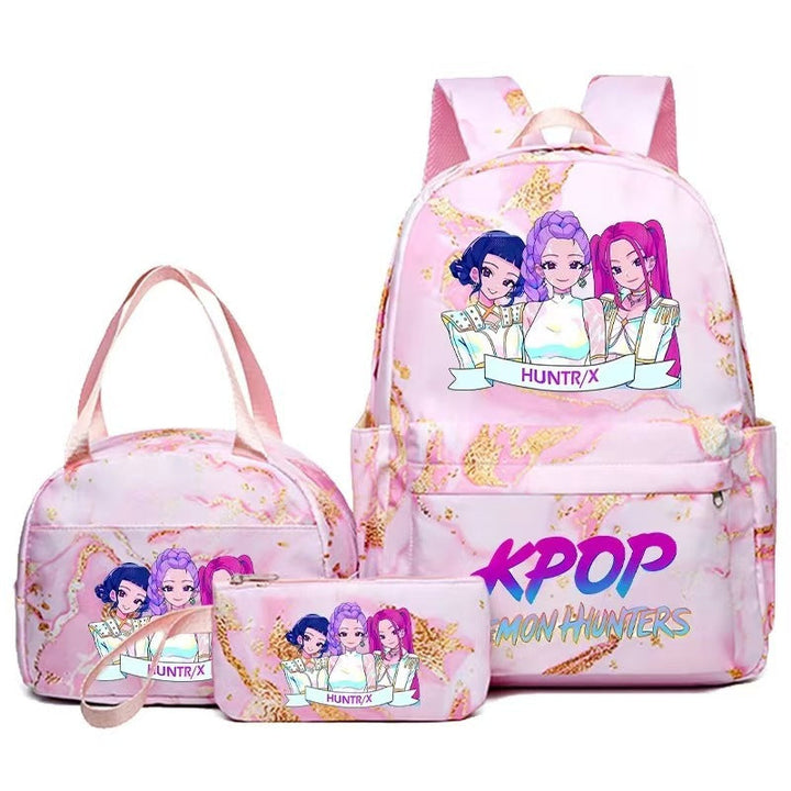 KPop Demon Hunters 3-Piece School Backpack Set with Lunch Bag and Pencil Case