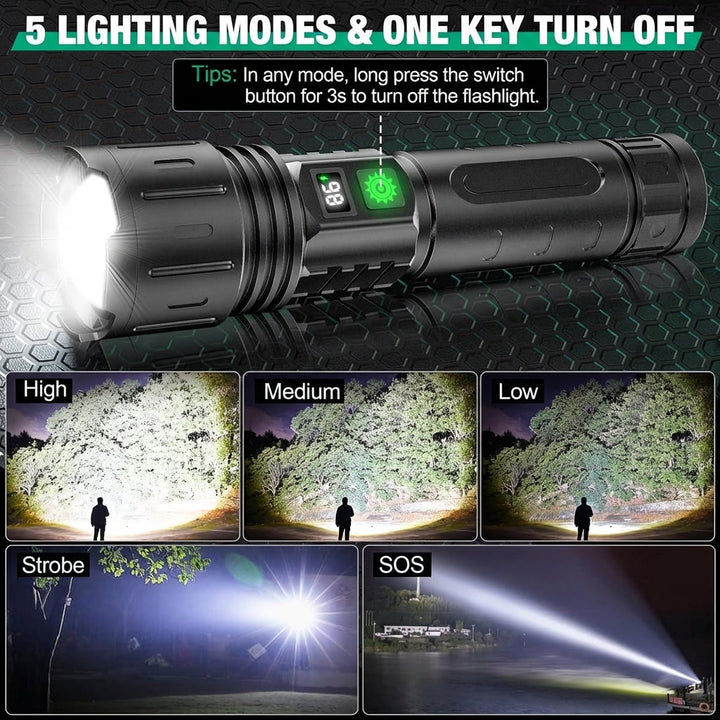 LED Flashlight Torch Handheld Bright Portable Light