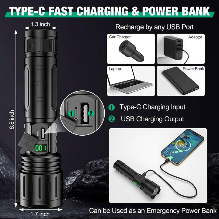 LED Flashlight Torch Handheld Bright Portable Light