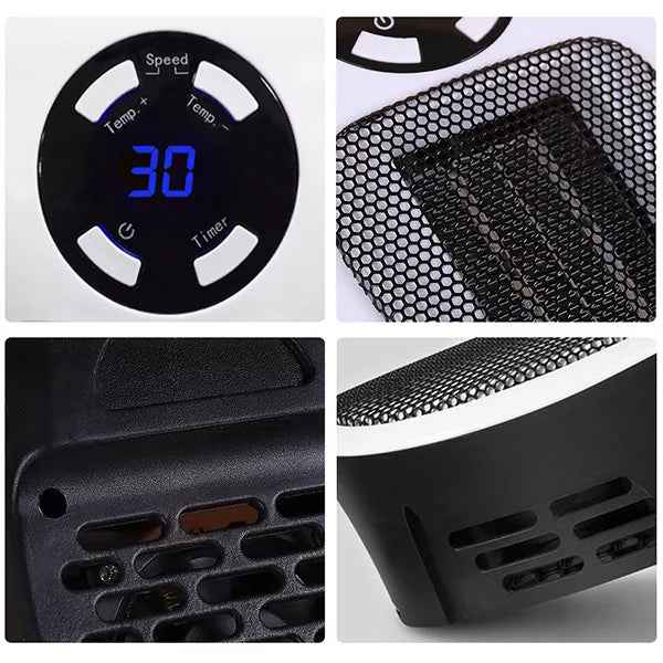 Compact Fan Heater with Remote Control Electric Portable Heater