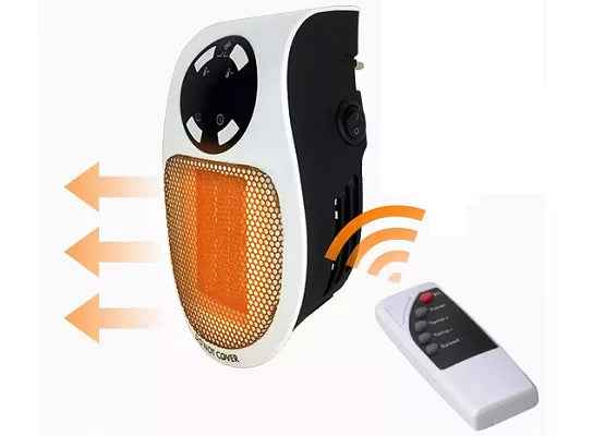 Compact Fan Heater with Remote Control Electric Portable Heater