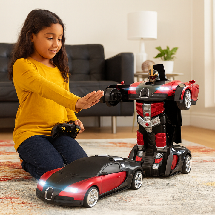 Remote Control Transforming Robot Car Toy Vehicle