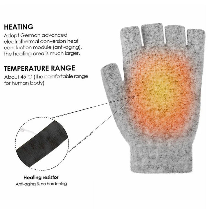 USB Heated Gloves Hand Warmer Gloves Electric Heated Gloves