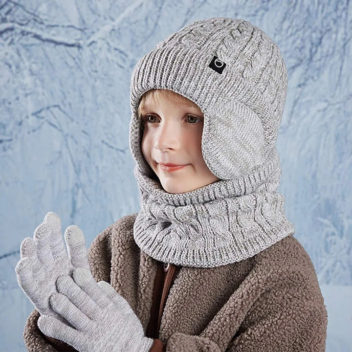 Kids Winter Hat Scarf and Gloves Set with Ear Warmer and Neck Warmer Accessories