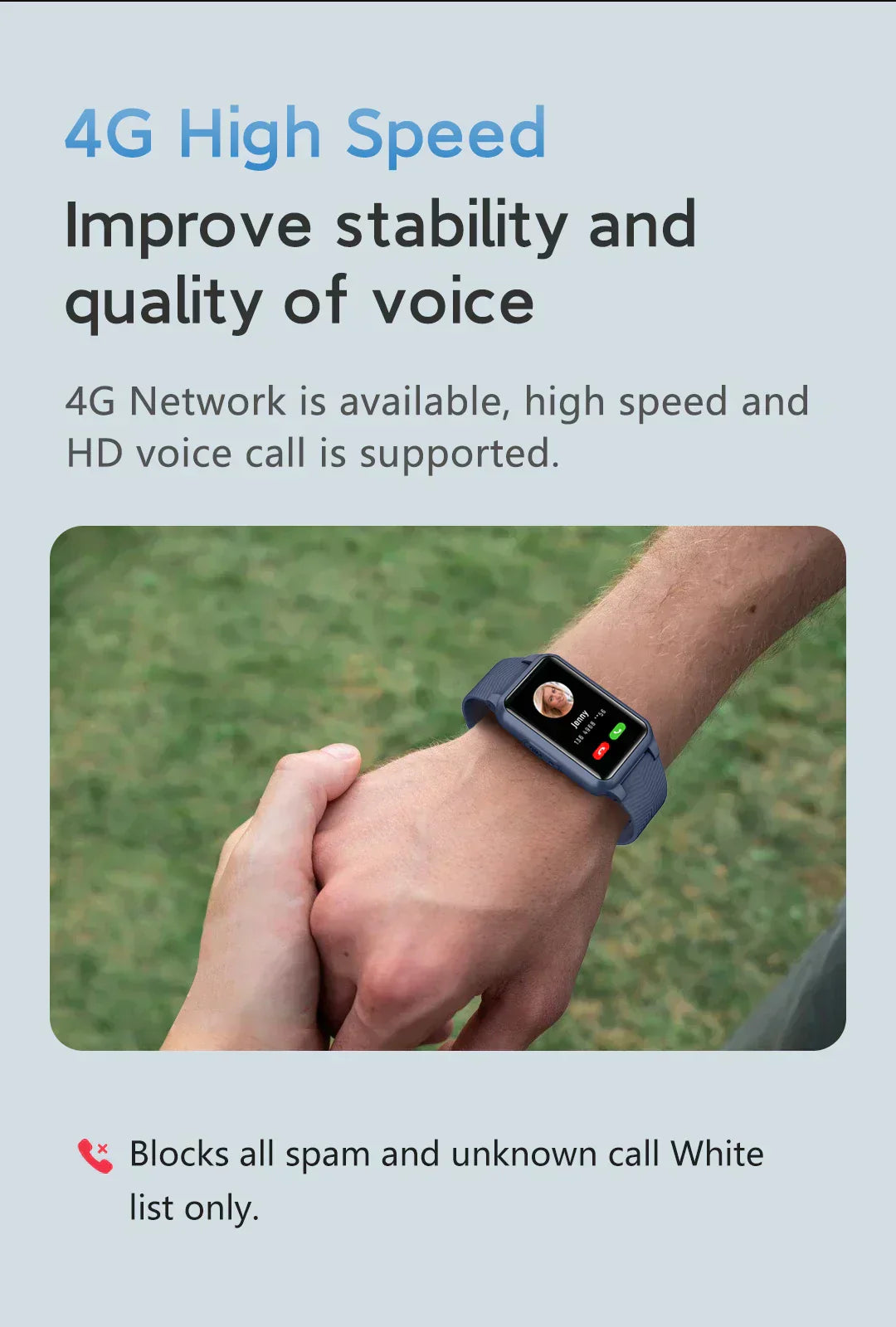 GPS Smartwatch Senior Safety Fall Detection Circular Wrist Watch