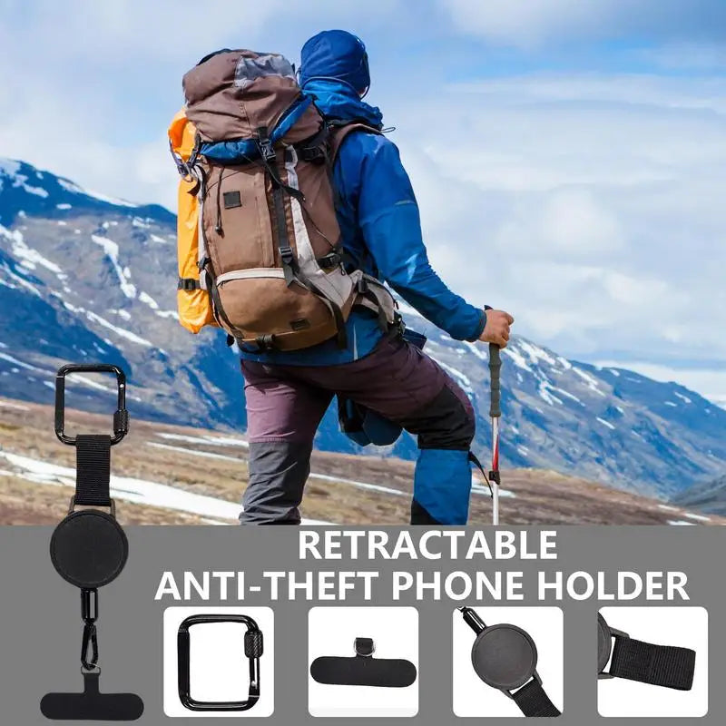 Retractable Phone Security Holder Clip Mount Anti Theft Lock